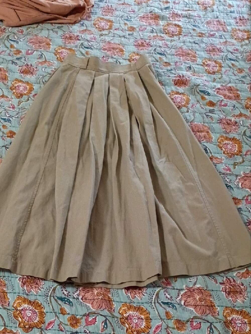 Vintage Barry Bricken Sport Heavy Twill High-Waist Khaki Maxi Skirt - Picture 4 of 4